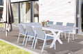 TAVOLO DJERBA 200/260 X 100. Struttura in allumino ANTRACITE o BIANCA piano del tavolo in ceramica effetto legno Dimensioni: cm 200/260 x 100 x 75 h. Arredo Giardino