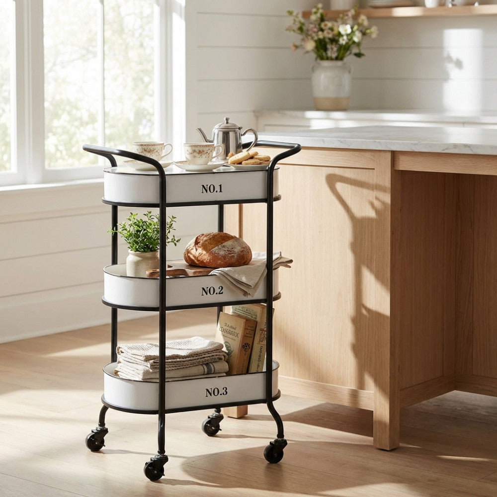 MOBILE CHILE. Mobile in ferro e legno con 3 ripiani Dimensioni: cm 52 x 44 x 82 h.