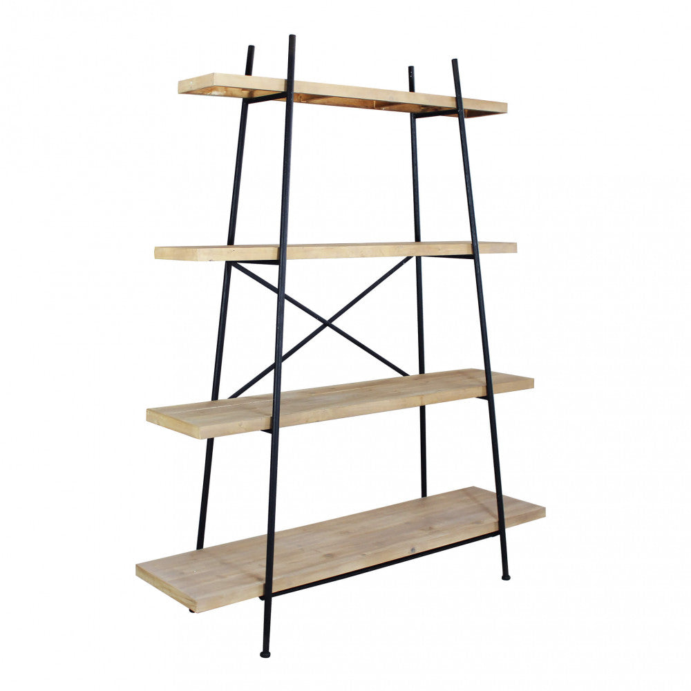 MOBILE BENNETT. Mobile in ferro e legno con 4 ripiani Dimensioni: cm 145 x 44 x 176 h.