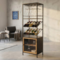 MOBILE MIK. Mobile in ferro e legno con 1 anta, porta bottiglie e porta bicchieri Dimensioni: cm 51,50 x 41 x 165,50 h.