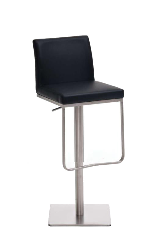 Croda stool in black faux leather, stainless steel