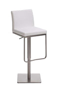 Croda stool in white faux leather, stainless steel