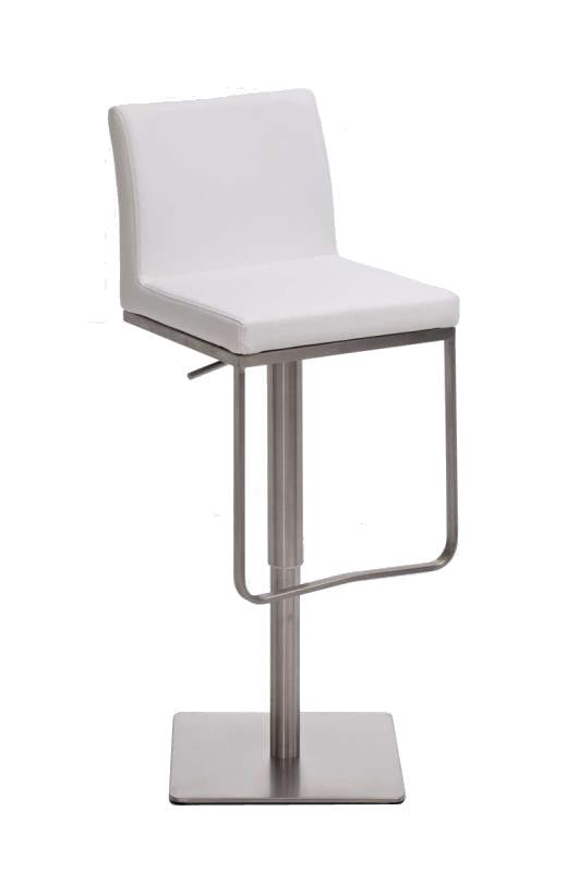 Croda stool in white faux leather, stainless steel