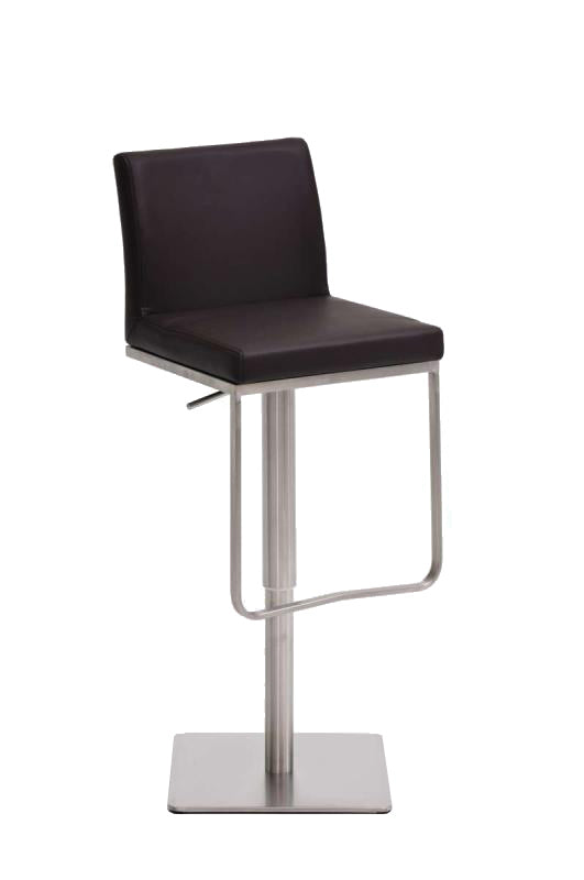 Croda stool in brown faux leather, stainless steel