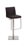 Croda stool in brown faux leather, stainless steel
