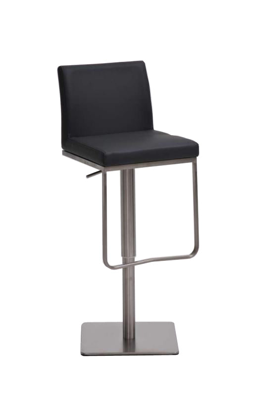 Croda stool in gray faux leather, stainless steel