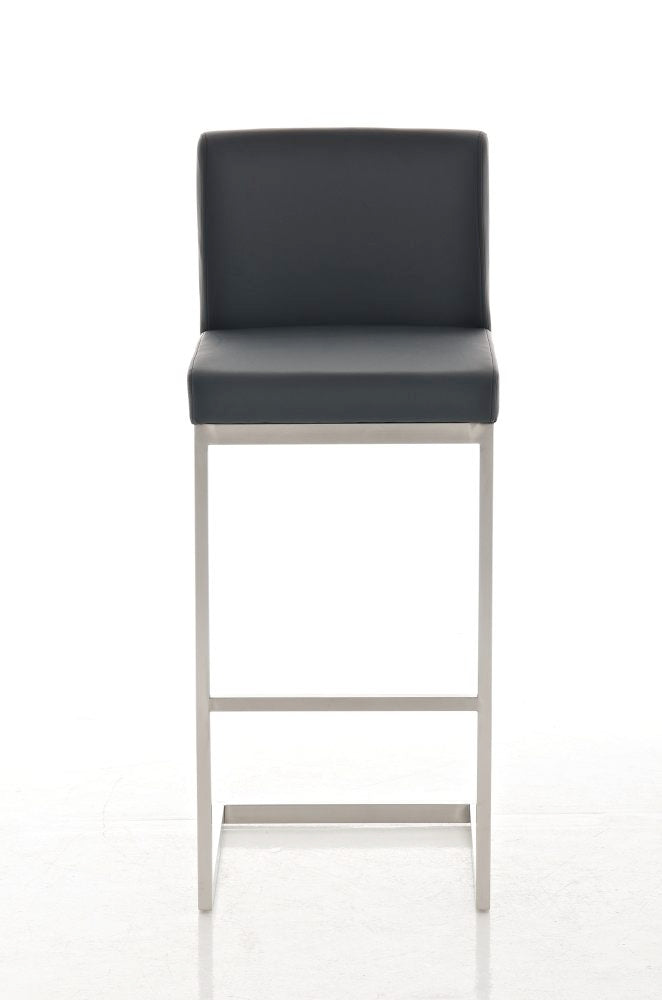 Sgabello Sass de Mura in similpelle nero