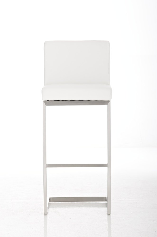 Sgabello Sass de Mura in similpelle bianco