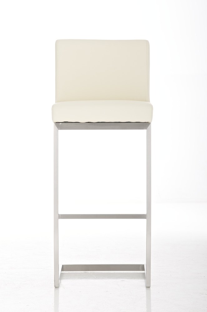 Sgabello Sass de Mura in similpelle crema