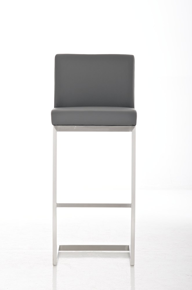 Sass de Mura stool in gray faux leather