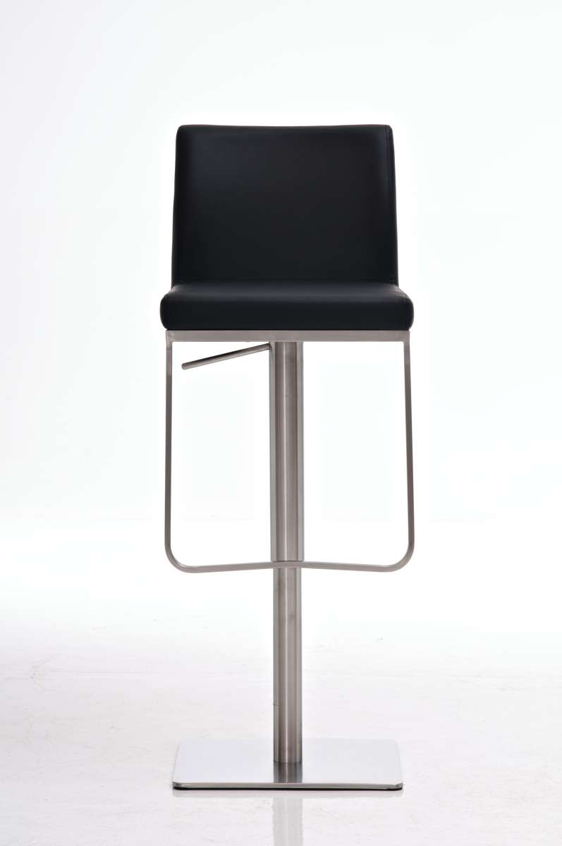 Croda stool in black faux leather, stainless steel
