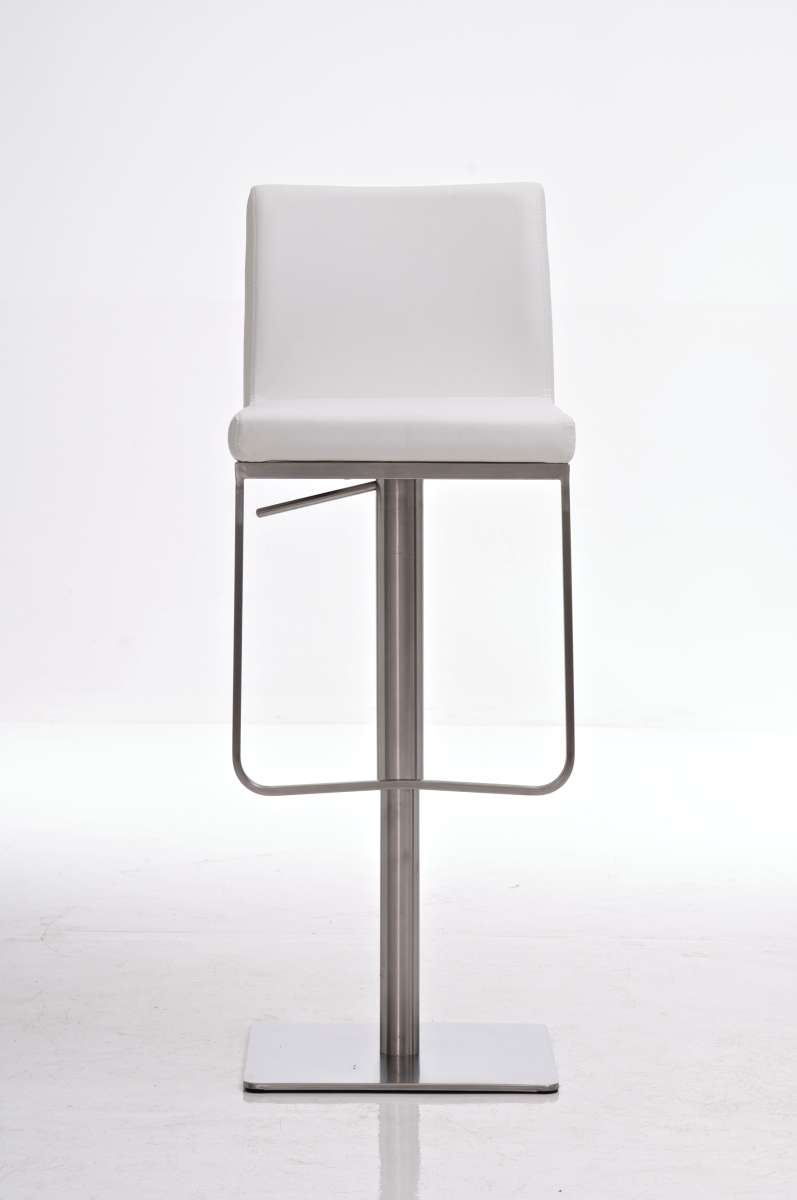 Croda stool in white faux leather, stainless steel
