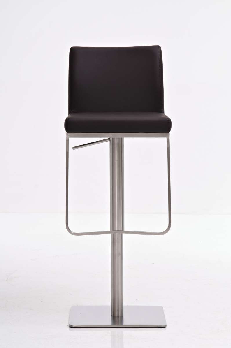 Croda stool in brown faux leather, stainless steel