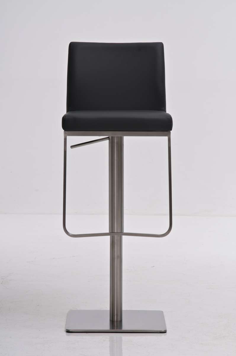 Croda stool in gray faux leather, stainless steel