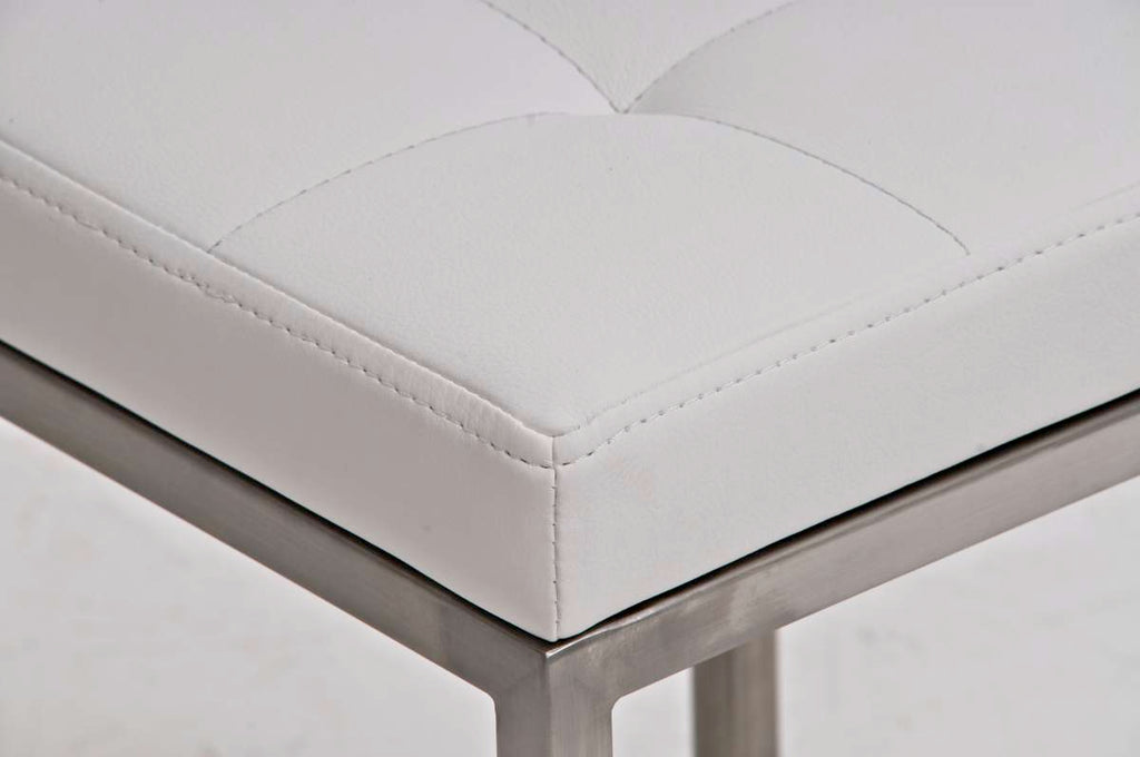 Sgabello Cismon in similpelle bianco