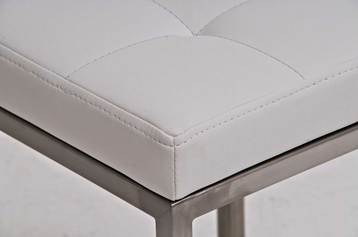 Sgabello Cismon in similpelle bianco