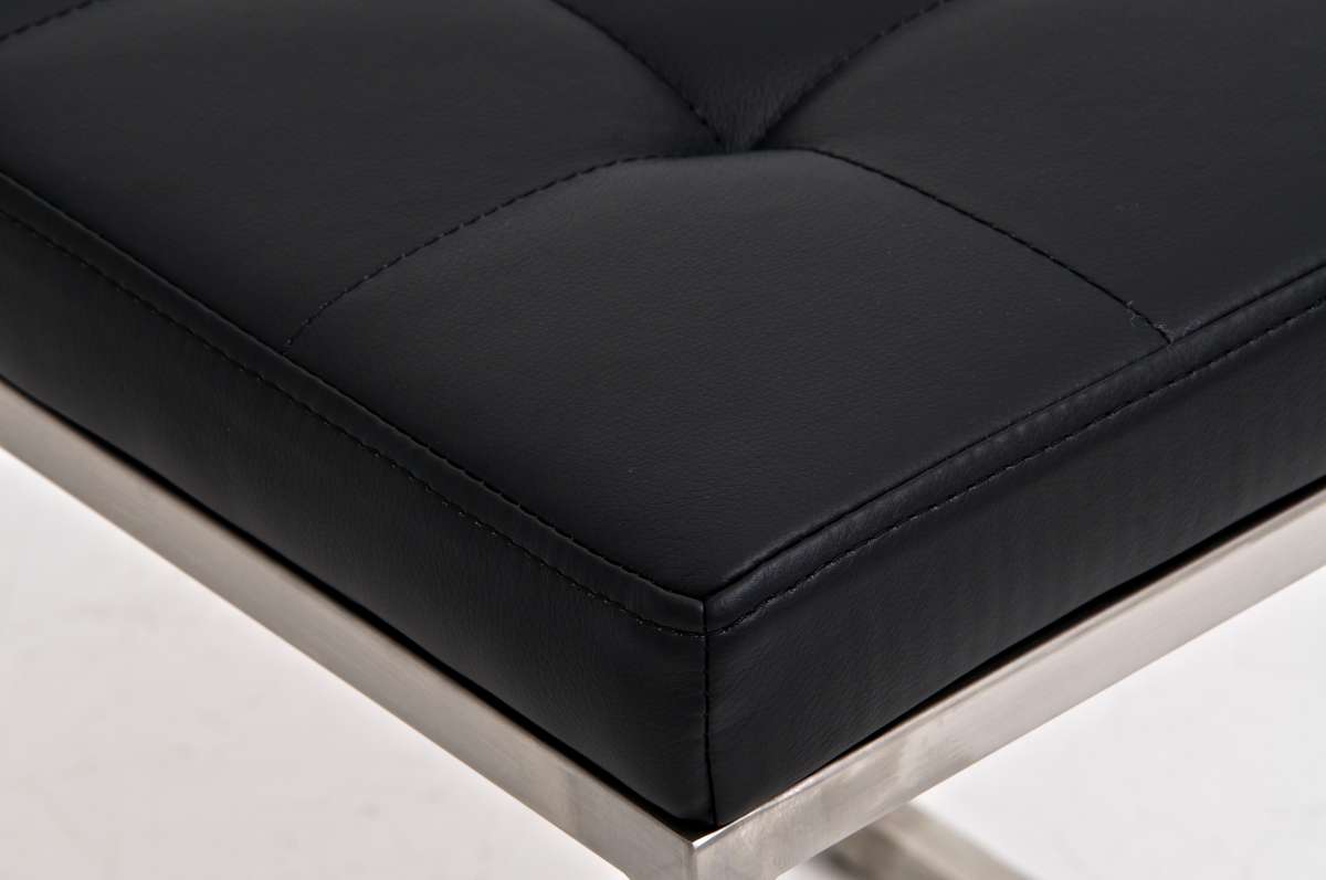 Sgabello Cismon in similpelle nero