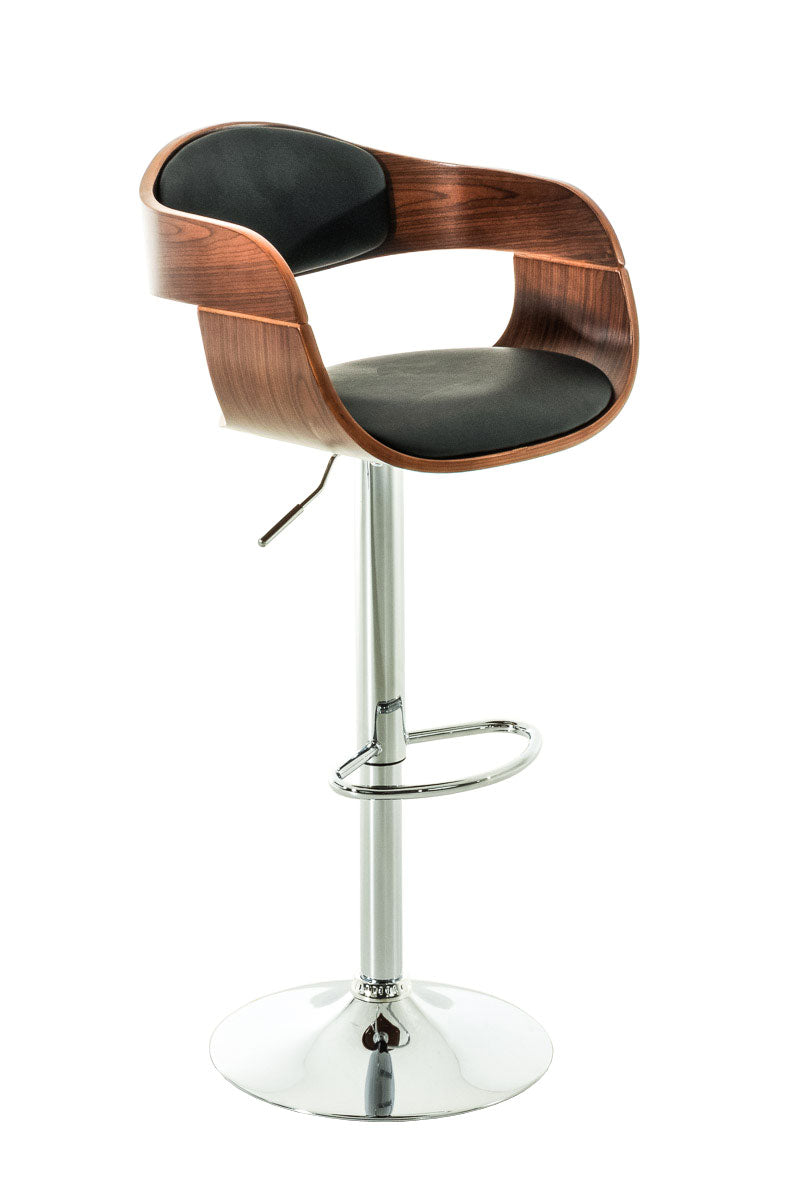 Arabba stool in walnut/black faux leather