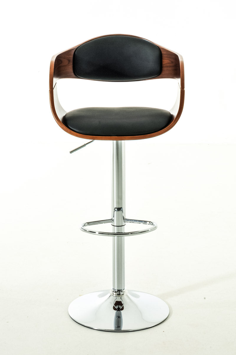 Arabba stool in walnut/black faux leather