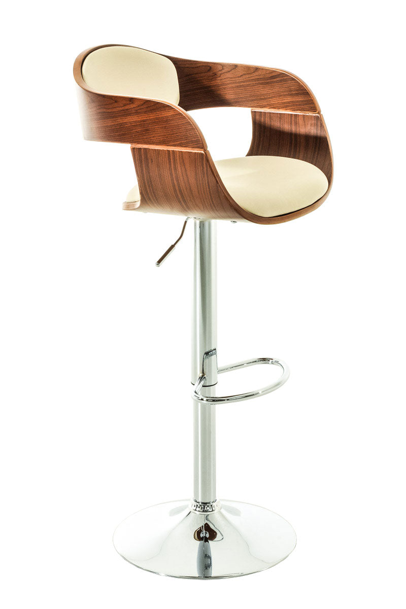 Arabba stool in walnut/cream faux leather