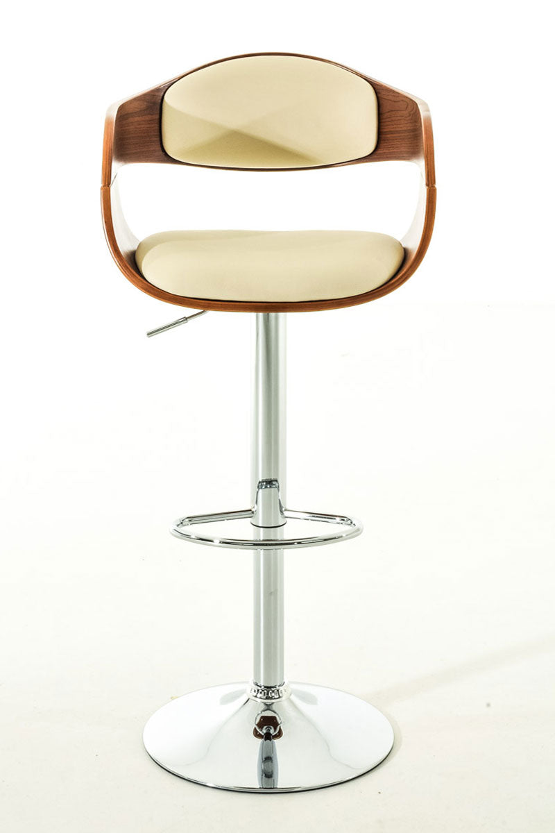 Sgabello Arabba in Similpelle noce/crema