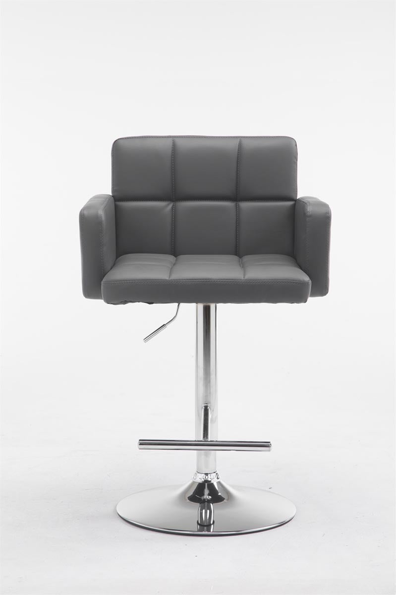 Sgabello San Bernardino in similpelle grigio,cromato