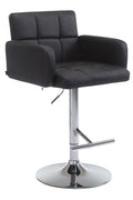 Sgabello San Bernardino in similpelle nero,cromato