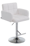 Sgabello San Bernardino in similpelle bianco,cromato
