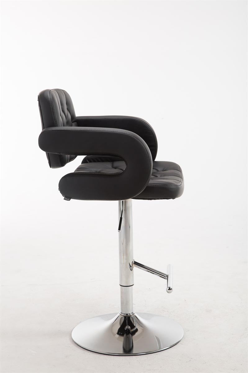 Sgabello Catena di Bocche in similpelle nero,cromato