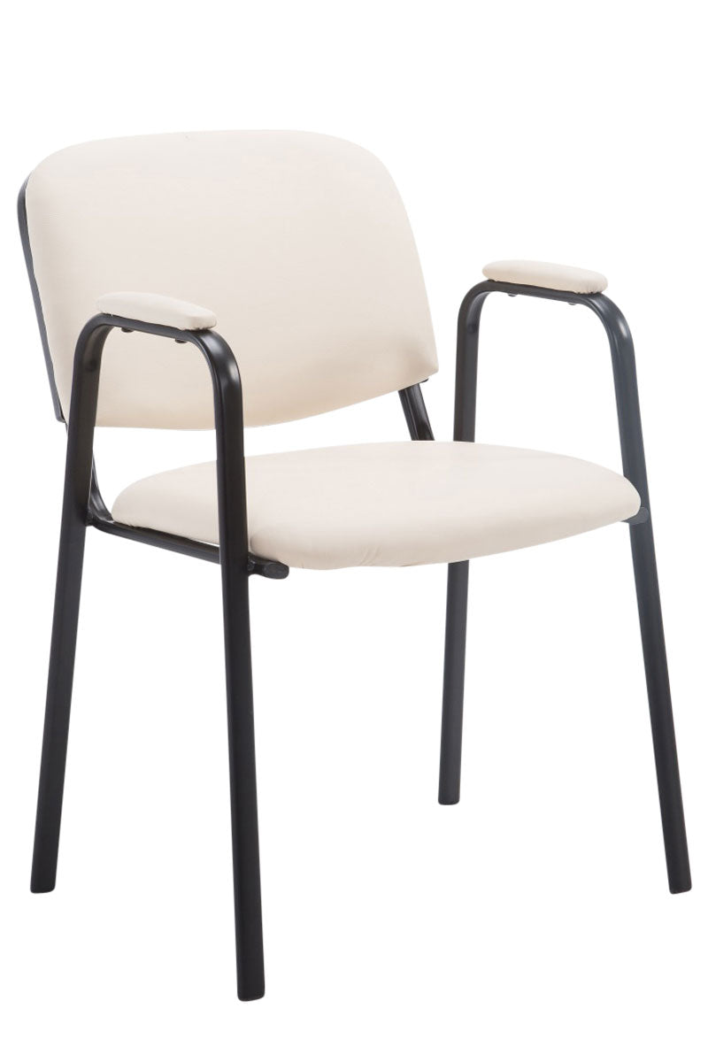 Sedia visitatore Civetta in similpelle crema