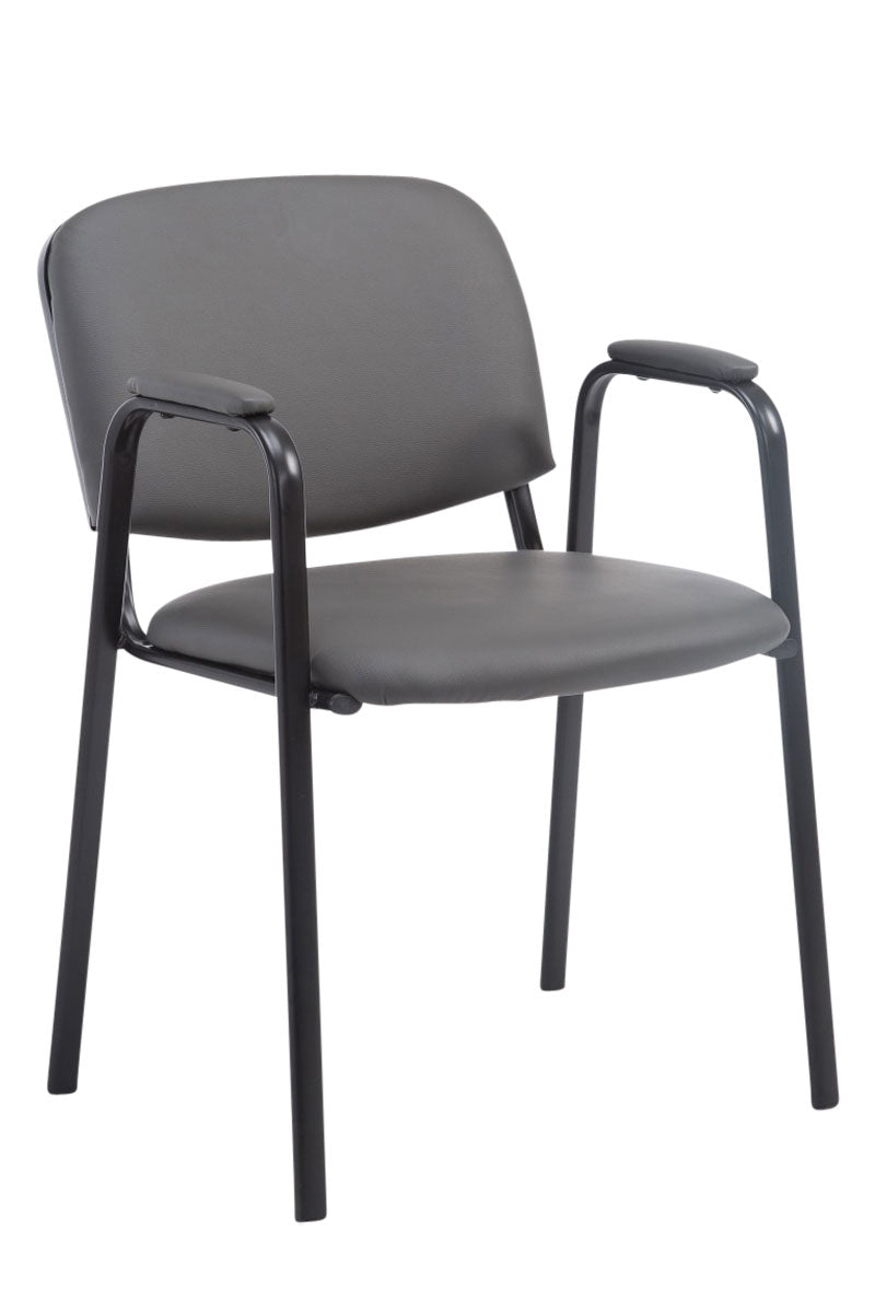 Civetta visitor chair in grey faux leather