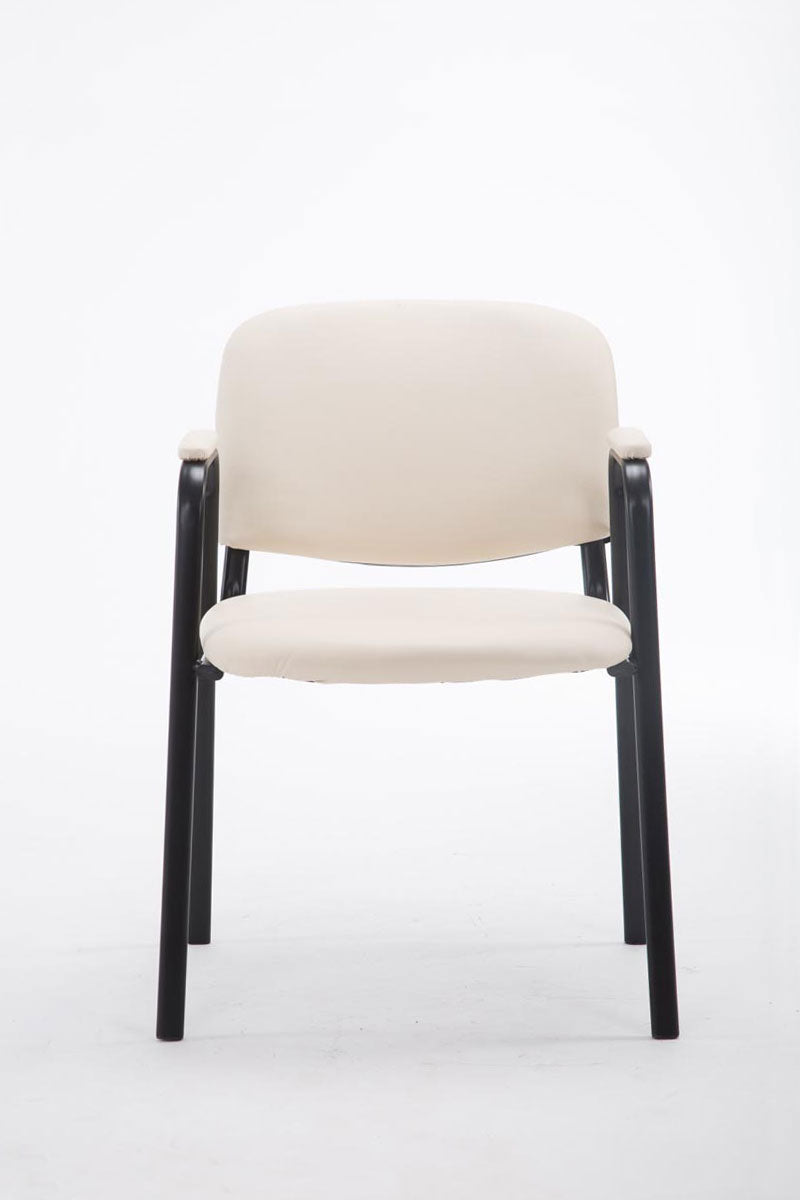 Sedia visitatore Civetta in similpelle crema