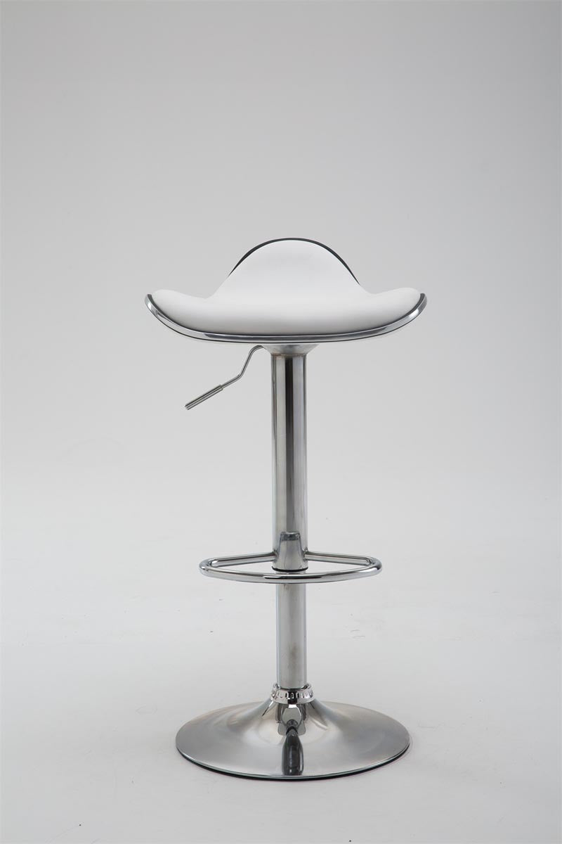 Sgabello Foscari in similpelle bianco