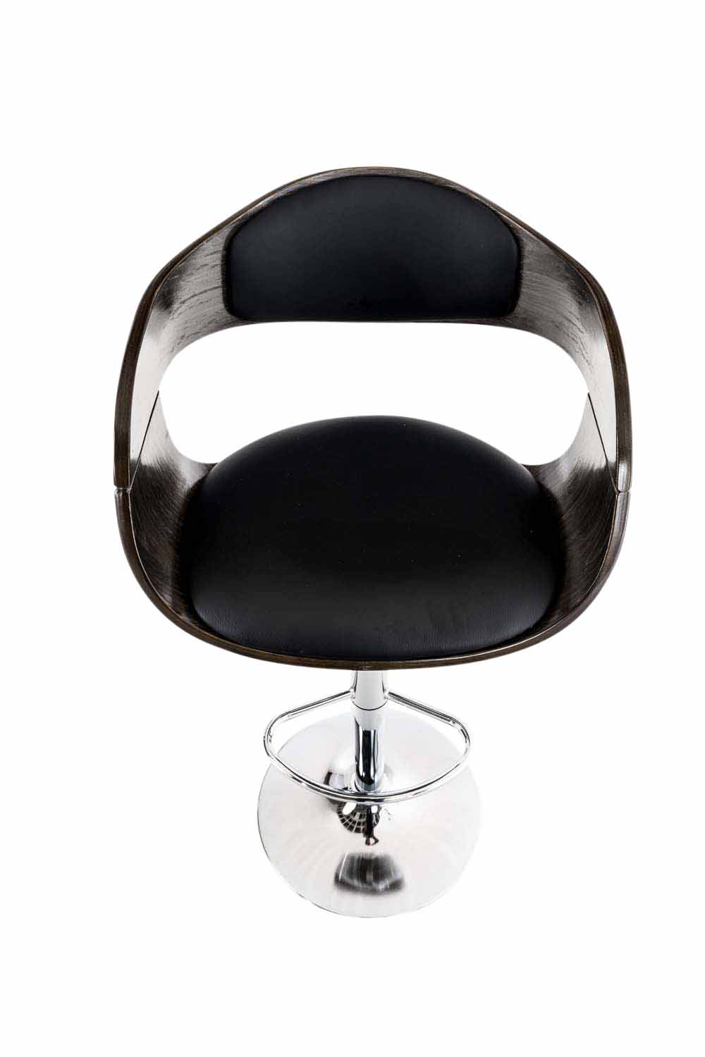Set of 2 Arabba Retro Stools in Black/Grey Faux Leather