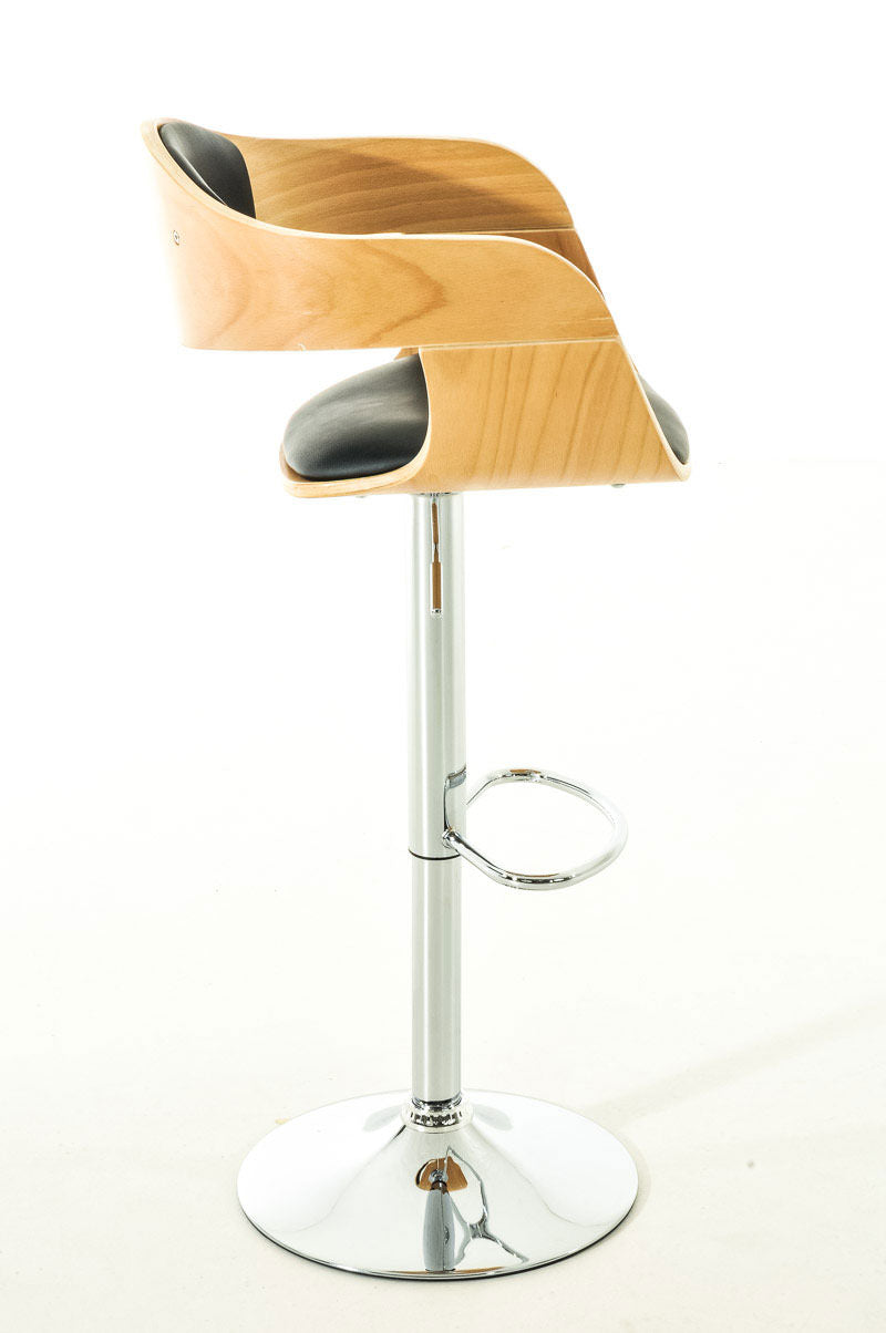 Set of 2 Arabba Retro Stools in natural/black faux leather