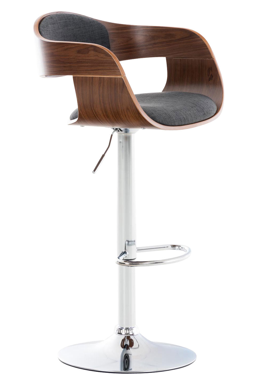 Arabba kitchen stool in walnut/dark grey fabric