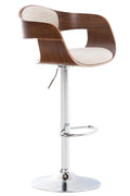 Arabba kitchen stool in walnut/cream fabric