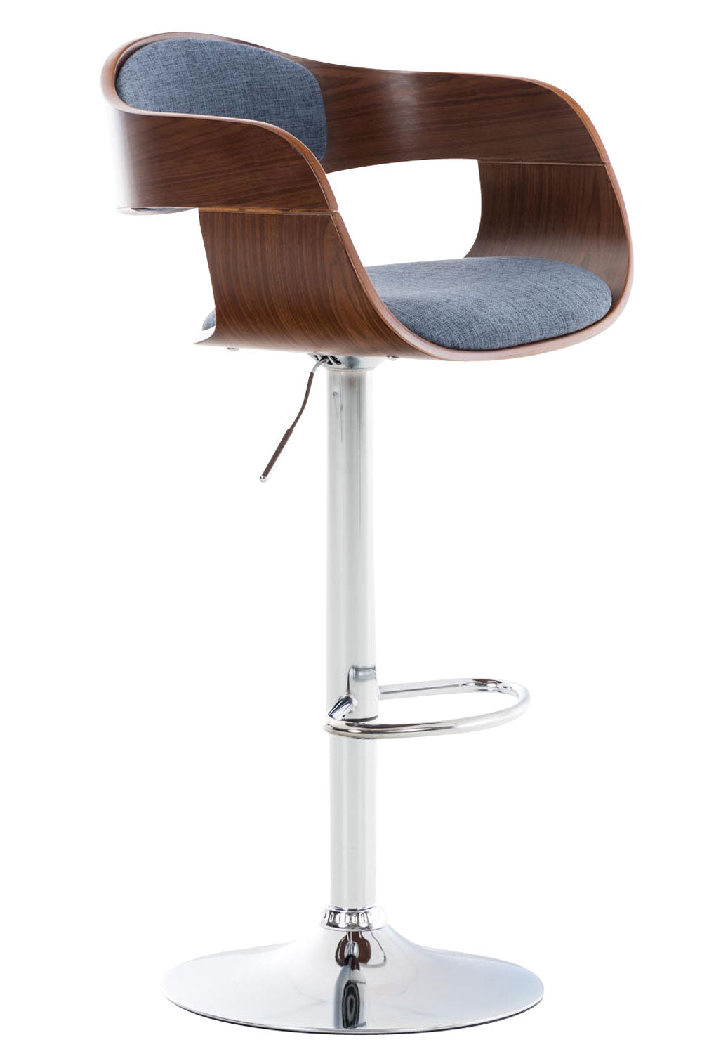 Arabba kitchen stool in walnut/blue fabric