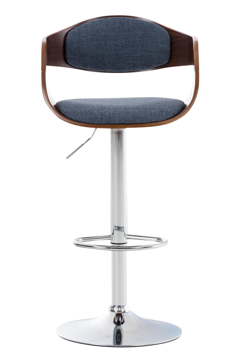 Arabba kitchen stool in walnut/blue fabric