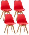 Set 4 Sedie Pranzo Misurina rosso,Lampadastoffa