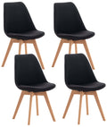 Set of 4 Misurina dining chairs in black fabric