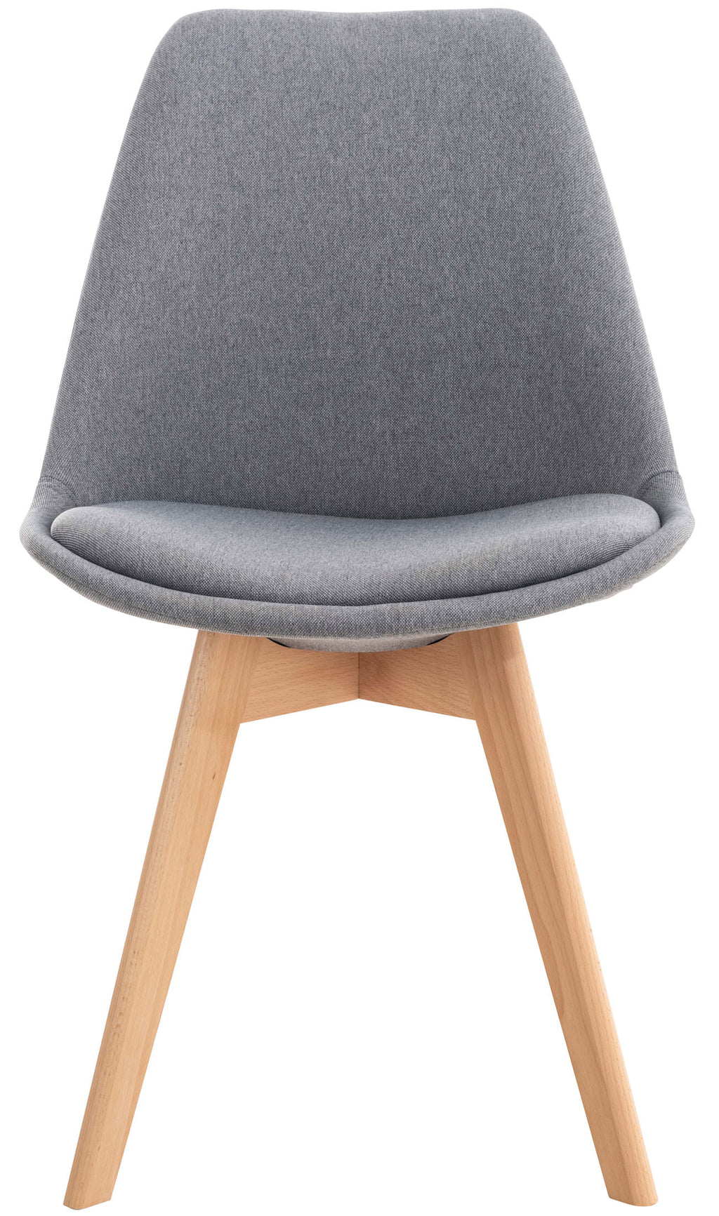 Set of 4 Misurina dining chairs, light grey, in fabric