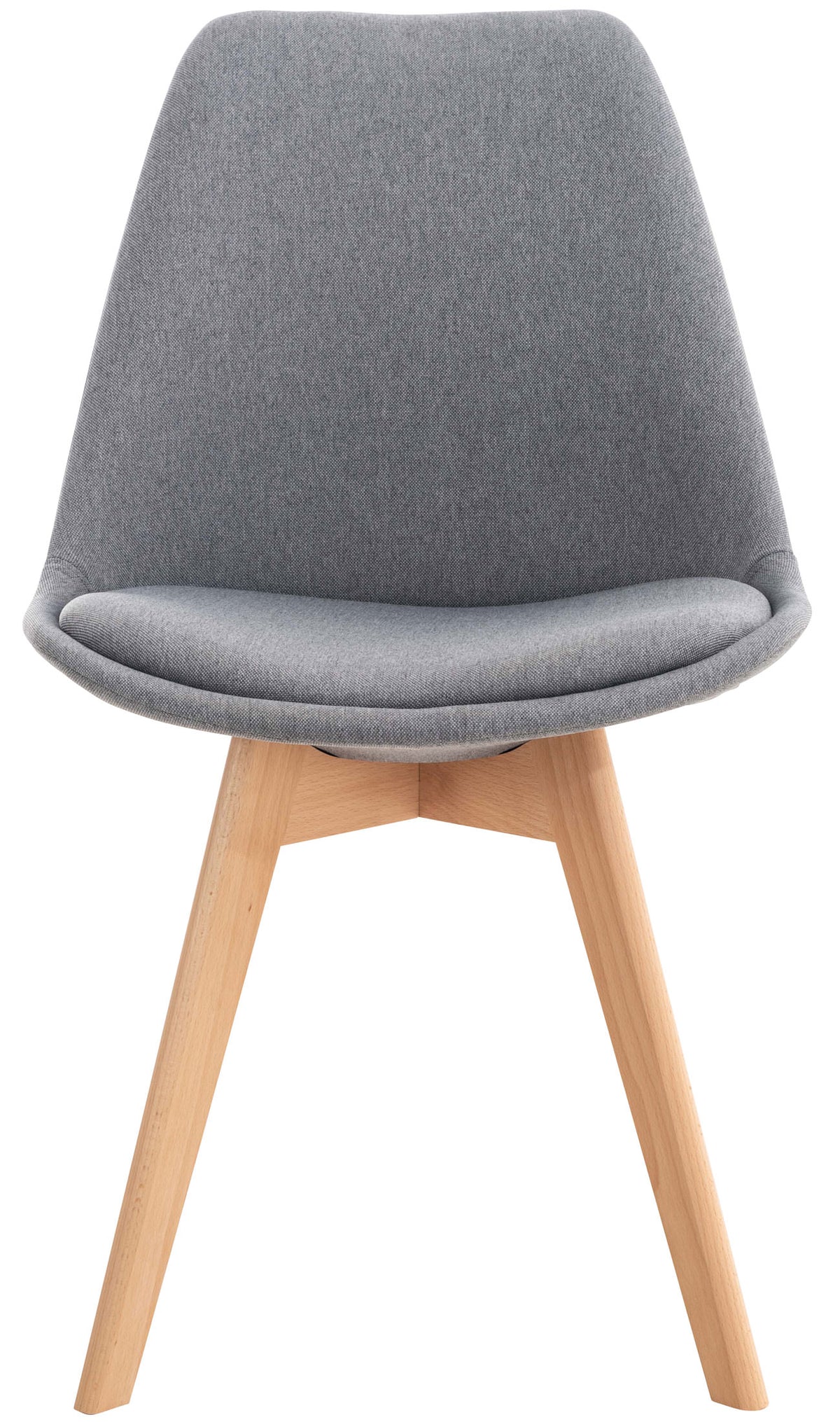 Set of 4 Misurina dining chairs, light grey, in fabric