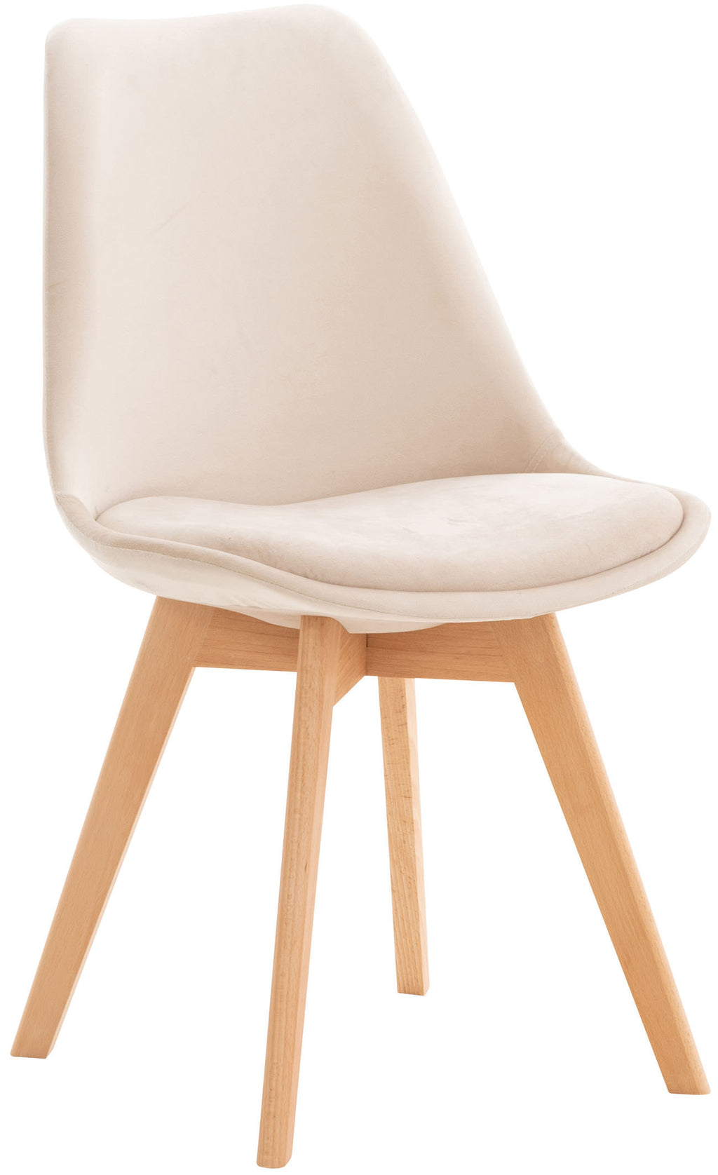 Sedia Pranzo Misurina beige, velluto