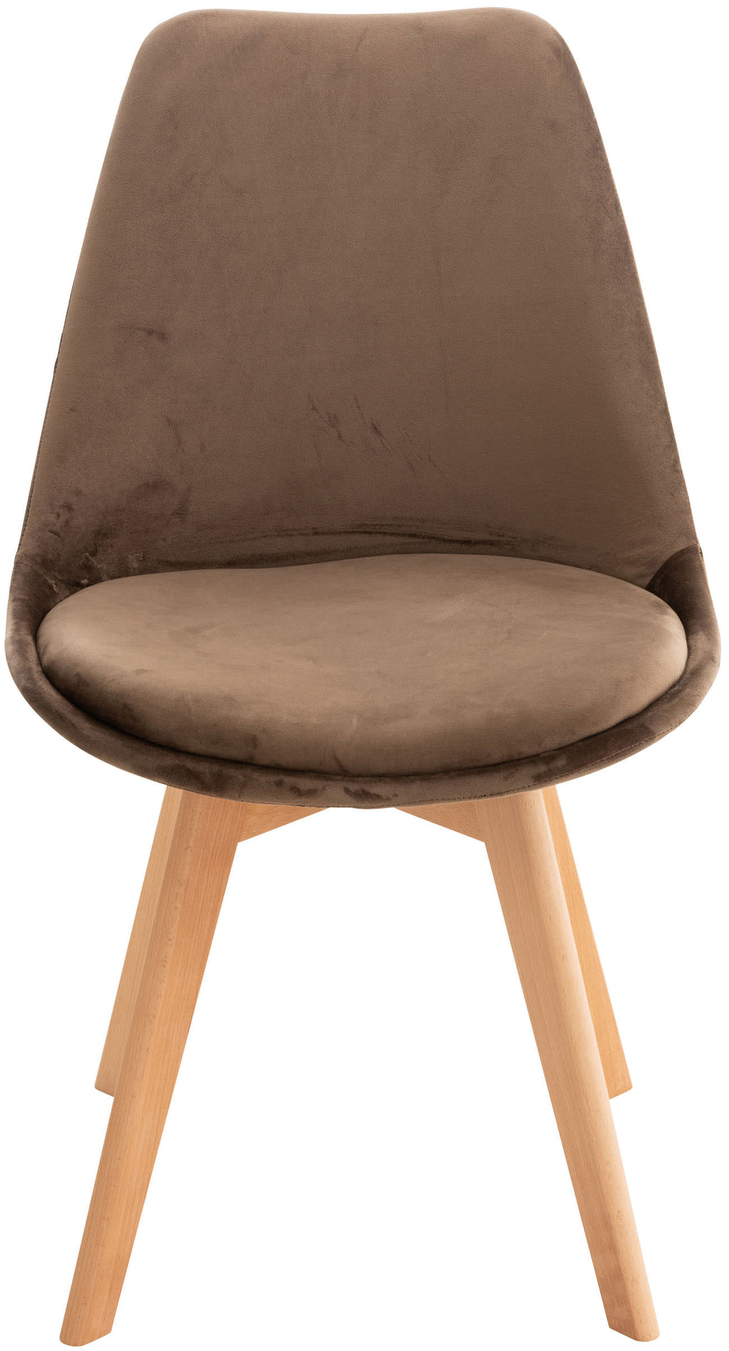 Sedia Pranzo Misurina marrone scuro, velluto