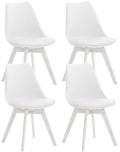 Set of 4 Misurina Dining Chairs, White/White, Fabric Lamp
