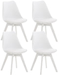 Set 4 Sedie Pranzo Misurina bianco/bianco,Lampadastoffa