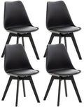 Set 4 Sedie Pranzo Misurina nero/nero,Lampadastoffa
