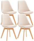 Set 4 Sedie Pranzo Misurina beige, velluto