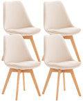 Set of 4 Misurina Dining Chairs, beige, velvet